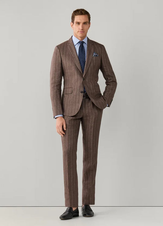 Pure Linen Wide Stripe Suit
