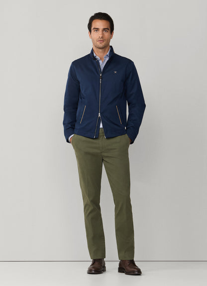 Cotton Blend Harrington Jacket